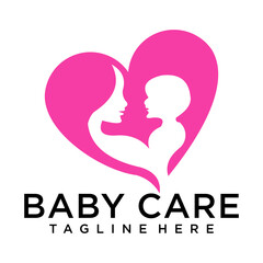 Mom And Baby Logo Icon Baby Care Design Concept Template Mother Care Logo