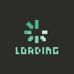 this is Loading icon in pixel art with Green color and black background ,this item good for presentations,stickers, icons, t shirt design,game asset,logo and your project.