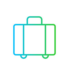 Luggage Travel and tourism icon with green and blue gradient outline style. bag, baggage, suitcase, case, handbag, briefcase, trip. Vector illustration