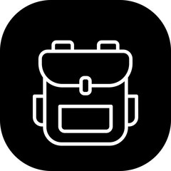 Backpack Travel and tourism icon with black filled outline style. travel, bag, education, luggage, baggage, adventure, traveler. Vector illustration