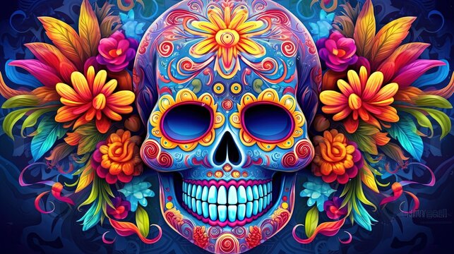 day of the dead, digital art illustration