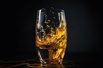 golden color liquid in transparent glass