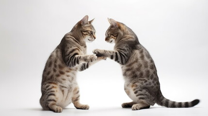 cute cat on white background, full body