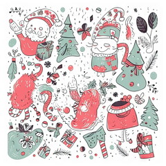 christmas 2d banner with elements, Christmas Day concept