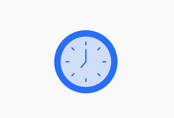 Geometric clock illustration in flat style design. Vector illustration and icon. 