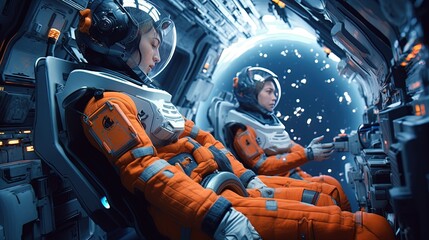 dimension chronal astronauts, digital art illustration