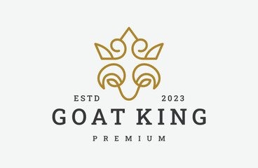Goat king logo icon design template vector illustration