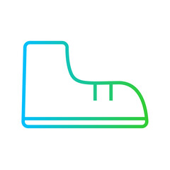 Sneakers Product E Commerce icon with green and blue gradient outline style. fashion, footwear, shoe, sneaker, casual, foot, trendy. Vector illustration