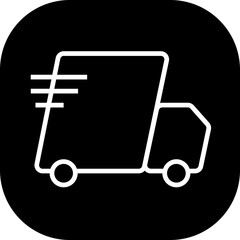 Delivery E Commerce icon with black filled outline style. transportation, service, shipping, express, courier, package, transport. Vector illustration