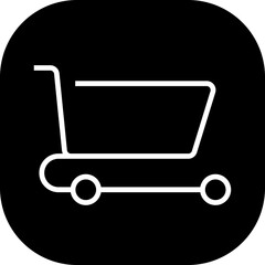 Shopping Cart E Commerce icon with black filled outline style. cart, buy, retail, shop, store, trolley, supermarket. Vector illustration