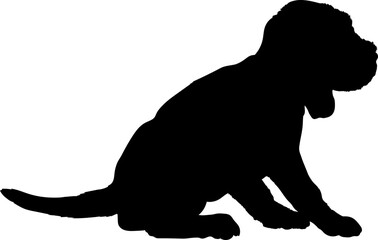 Cocker Spaniels sitting Dog puppies silhouette. Baby dog silhouette Puppy breeds 