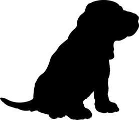 Dog is sitting Basset Hound Dog puppies silhouette. Baby dog silhouette Puppy breeds 