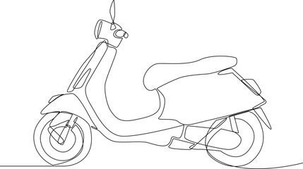 Simple continuous line draw of old motorcycle. Technology minimalist concept, transportation minimalist concept. technology, simple line, transportation, continuous line, vector. 