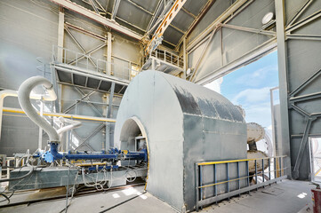 Fuel burning device of tubular rotary furnace at factory