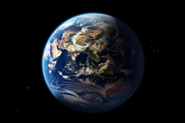 Obraz na płótnie Canvas 宇宙から見た地球のイメージ：AI生成画像
