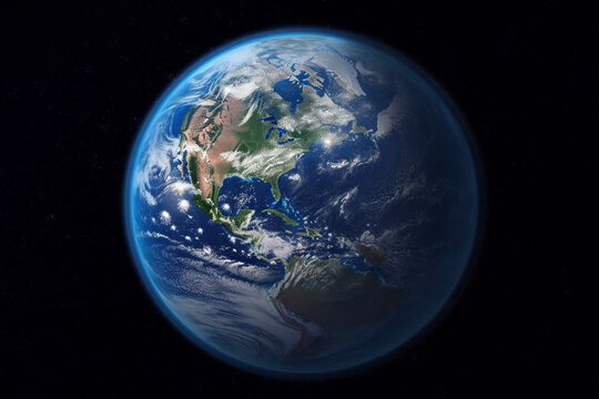 宇宙から見た地球のイメージ：AI生成画像