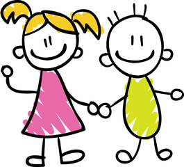 boy and girl holding hands