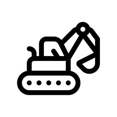 Editable excavator, tractor, machine, digger, loader vector icon. Construction, tools, industry. Part of a big icon set family. Perfect for web and app interfaces, presentations, infographics, etc