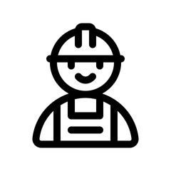 Editable construction worker, engineer vector icon. Construction, tools, industry. Part of a big icon set family. Perfect for web and app interfaces, presentations, infographics, etc