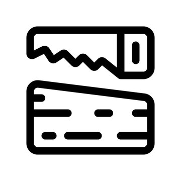 Editable wood saw, wooden plank, lumber, timber vector icon. Construction, tools, industry. Part of a big icon set family. Perfect for web and app interfaces, presentations, infographics, etc