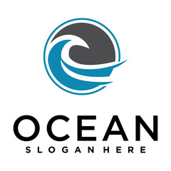 Wave logo vector design, minimal logo flat design