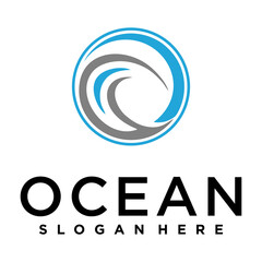 Wave logo vector design, minimal logo flat design