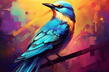 Generative AI.
wpap style bird abstract background