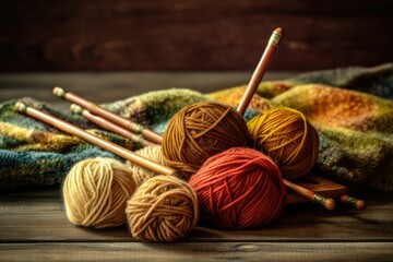  crochet hooks with balls of yarn