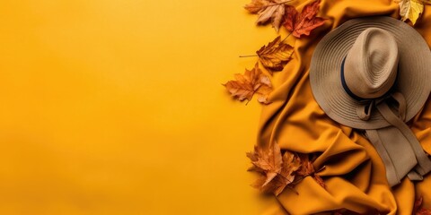 autumn knitted and leaves