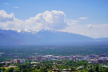 Mountain at salt lake city, UT, in spring	
