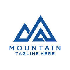 Abstract mountain shape logo design modern line art style