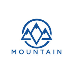 Abstract mountain shape logo design modern line art style