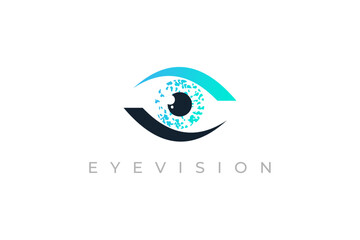 eye logo icon ideal for ophthalmology, oculist or eyes related clinic business | vector graphic illustration