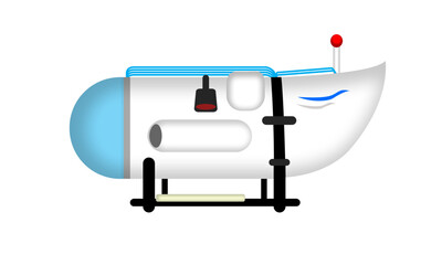 simple illustration of Ocean Gate titanic or Titan submarine or titanic excursion submarine
