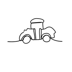 car continuous line art