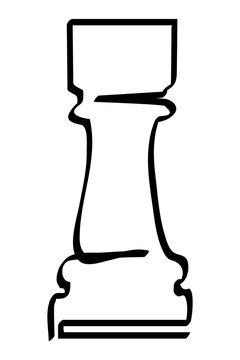 recommend clip art: simple vector sketch chess rock single one line art, continuous