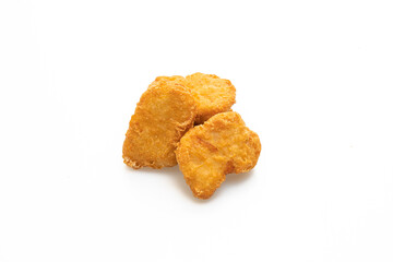 fried chicken nugget on white background