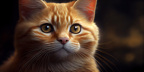 Portrait of a domestic cat, close-up. Generative AI
