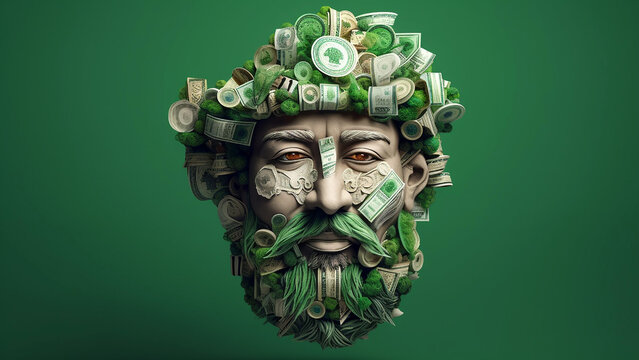 St. Patrick's Day is a 3D mosaic image of this saint. Generative AI