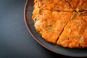 Korean Kimchi pancake or Kimchijeon