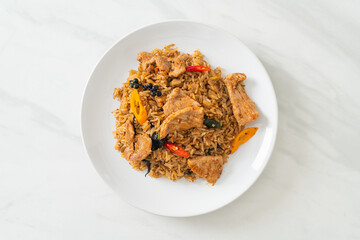 pork fried rice with herbs