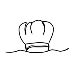 one line art of chef hat
