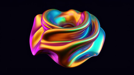 Texture of metallic fluid with reflection, metallic liquid surface. Generative Ai