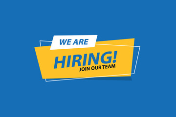 Vector we are hiring banner. Hiring recruitment design. We are hiring join our team announcement