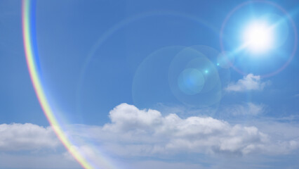 春、初夏、夏のさわやかな晴天の青空...