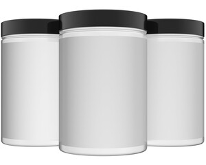 Realistic jar mock up on white background.3D Rendering 