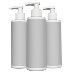 Realistic bottle mock up on white background.3D Rendering 