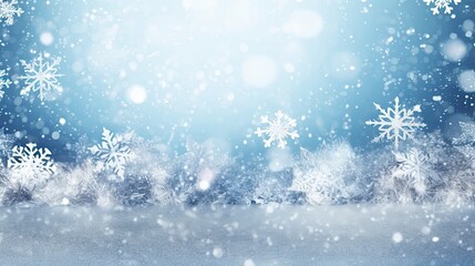 Festive Winter Snow Background with Snowdrifts