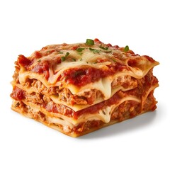 Lasagna photo on a white background