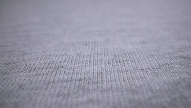 The structure of the fabric. Close-up of cotton linen. Dolly shot